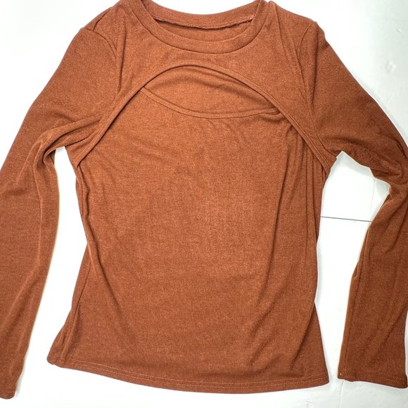 NWOT Women's Large Open back long sleeve shirt‎ pullover - Picture 3 of 5